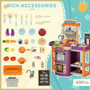 Cucina Giocattolo per Bambini 52x29x61 cm con Accessori Viola e Arancione