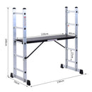 Mini Ponteggio Trabattello Scala 130x70x140 cm in Alluminio Portata max 150 Kg 