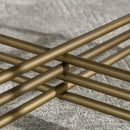 Tavolino da Caffè con Piano in Vetro Temperato Ø85x41 cm Base in Metallo Nero e Oro