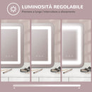 Specchio Trucco Make Up da Tavolo Luci Regolabili 3 Colori USB 31x41,5x3 cm Bianco 