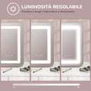 Specchio Trucco Make Up da Tavolo Luci Regolabili 3 Colori USB 31x41,5x3 cm Bianco 