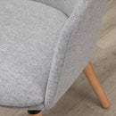 Sedia Moderna con Braccioli Imbottiti 57x56x72 cm in Tessuto Effetto Lino Grigio Chiaro 