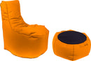 Poltrona Pouf e Tavolino in Acrilico Pomodone Arancione