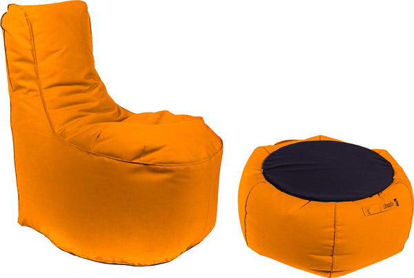 sconto Poltrona Pouf e Tavolino in Acrilico Pomodone Arancione