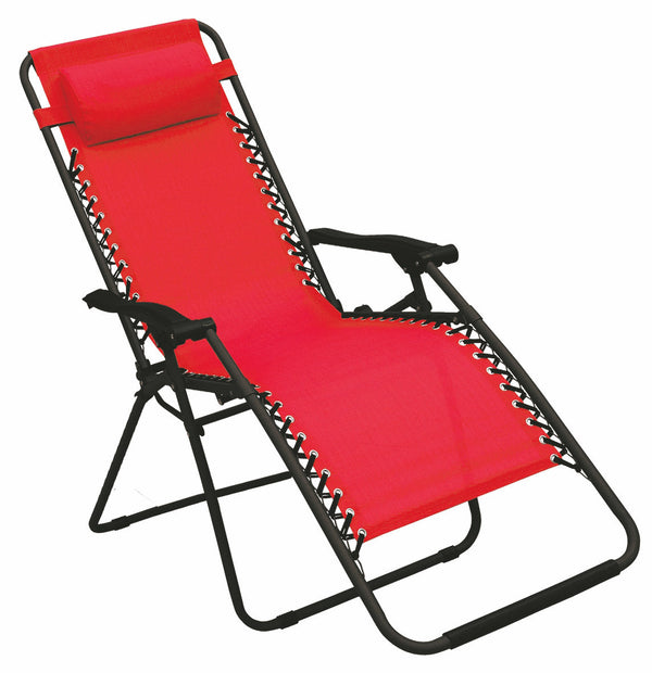 online Sedia Sdraio Zero Gravity Reclinabile Pieghevole in Ferro e Textilene Soriani Gran Relax Rio Rosso