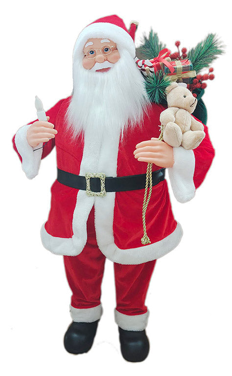 acquista Pupazzo Babbo Natale H90  cm con Movimento Luci e Suoni Rosso