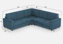 Divano Angolare 5 Posti 226x226x85 cm Marrak in Tessuto Avio