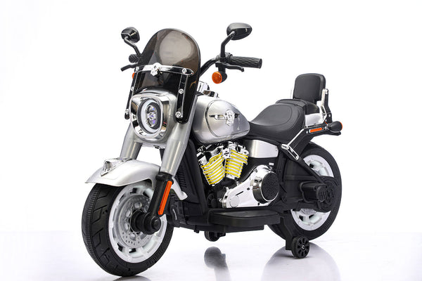 Moto Elettrica per Bambini Cruiser Acceleratore a Manubrio 12V 7Ah Argento Metallizzato online