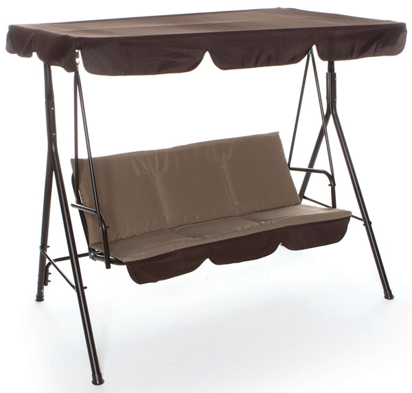 acquista Dondolo da Giardino 3 Posti in Ferro Taddei Roma Marrone Rigato