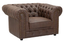 Poltrona Loft New 119x97x71 cm Legno e Metallo e Spugna e Tessuto Marrone