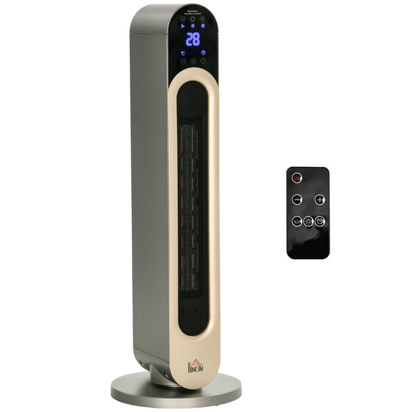 Stufetta Elettrica a 3 Modalità di Riscaldamento Regolabile Ø25x73,5 cm con Telecomando Argento sconto