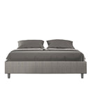 Letto Matrimoniale Giroletto con Alzata Comoda Imbottito in Tessuto Labirinto Azelia Grigio Varie Misure