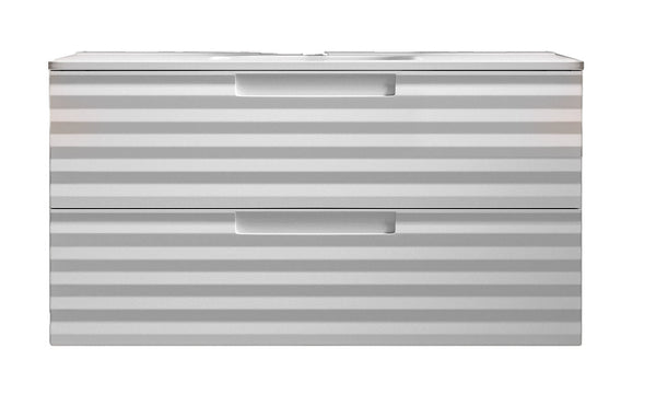 Mobile bagno sospeso 100 cm Bianco ondulato Denver Senza Specchio Bonussi online