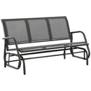 Panchina Dondolo da Giardino 151x75x85 cm in Metallo e Texteline Grigio
