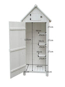 Casetta Box da Giardino 77x55xH179 cm in Legno di Abete 10mm Azzurro Armoire