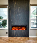 Camino Elettrico da Incasso 36,7x88,3x15,9 cm Effetto Fiamma 1500W Tasmania Nero