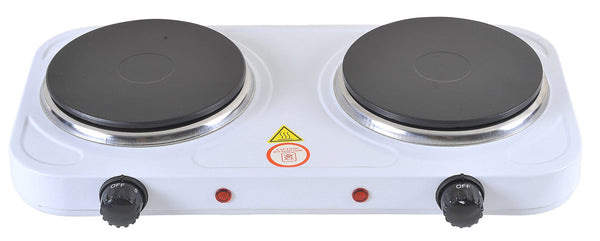 sconto Doppia Piastra Fornello Elettrico da Campeggio 2000W Bauer Bianco