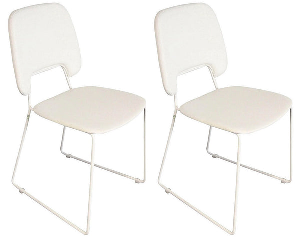 prezzo Set 2 Sedie 47,5x45,5xH89 cm in Similpelle e Metallo Guapa Bianco