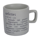Tazzina Caffè Zodiaco "ariete" Ø6x6,5 cm in Bone China VdE Tivoli 1996 Grigio