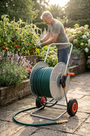 Carrello Avvolgitubo Semi-Professionale con Innesti Universali in Ottone Agrati 315RG in Acciaio Zincato Grigio