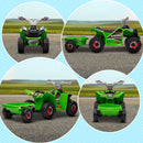 Quad Elettrico per Bambini 6V con Rimorchio Pedale Marce Avanti e Indietro Verde      