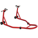 Cavalletto Anteriore per Moto 70x47x34,5 cm con Tappetino Antiscivolo e Adattatori Regolabili Capacità 200 kg in Acciaio e PP      