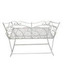 Panchina a Dondolo da Giardino 2 Posti in Ferro Shabby Bianco 102x74.5x78 cm 