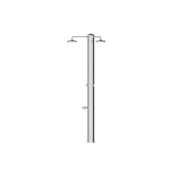 prezzo Doccia da Giardino Tripla 3 Temporizzatori e Lavapiedi ATI Docce MUL-3P Inox Anodizzato