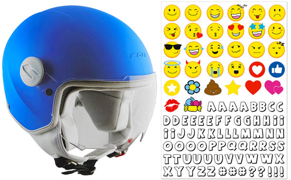acquista Casco Demi-Jet per Bambini Visiera Sagomata CGM Magic Smile 205S Azzurro Opaco Varie Misure