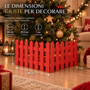 Staccionata per Albero di Natale 40x29,5x1 cm Recinto Decorativo Rosso      
