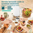Set Bollitore Elettrico 2200W da 1,7L e Tostapane Doppio con 7 Livelli di Doratura Bianco      