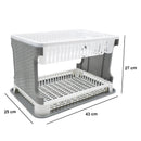 Scolapiatti da Appoggio in Plastica 2 Livelli in Rattan per Lavello Cucina