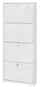 Scarpiera 4 Ante 63x154x18 cm Ossido Bianco