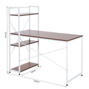 Scrivania da Ufficio con Scaffalatura Noce e Bianco 120x64x121 cm 