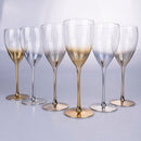Set 6 Calici Très Chic in Vetro VdE Tivoli 1996 Gold Silver Champagne
