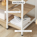 Scaffale Multiuso 7 Ripiani 90x40x95 cm in MDF e Metallo Bianco