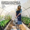 Serra a Tunnel 396x300x200 cm con 2 Aste Rimovibili Porte e Finestre a Rete in Acciaio Zincato e PE Bianco      