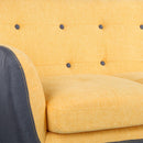 Divano 2 Posti 130x80x68 cm in Tessuto Ocra