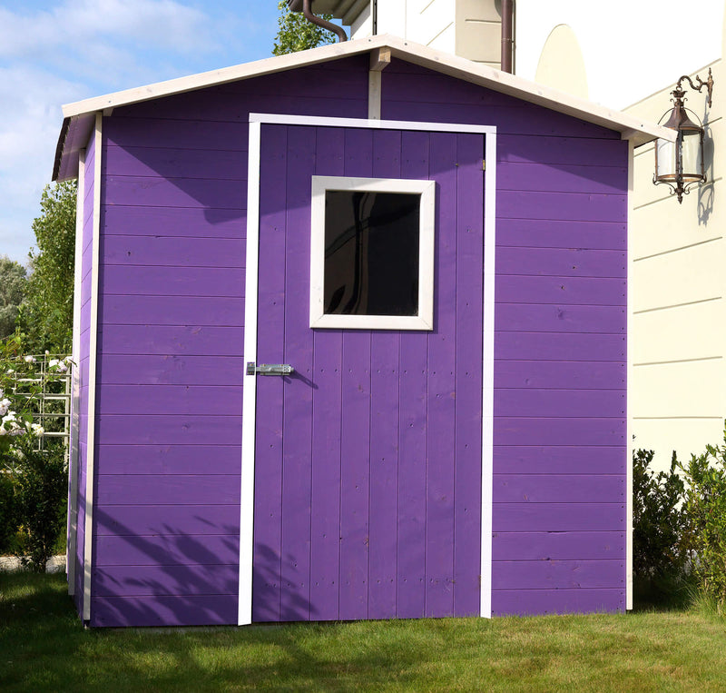 Casette Box da Giardino in Legno Porta Utensili 200x245x214 cm con Porta e Finestra Ecla Tortora