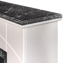 Camino Elettrico da Pavimento 85x110x27 cm Effetto Fiamma 1500W Madeira lux & Lorance Ivory/dark gray