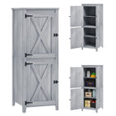 Armadio Porta Attrezzi da Esterno 60x 60x160 cm con 2 Armadietti con Blocco in Legno di Abete Grigio   