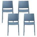 Set 4 Sedie Impilabili 82x45x53 cm in Polipropilene e Fibra di Vetro Megan Avio 