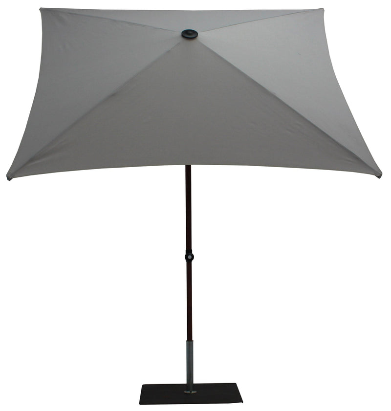 Ombrellone da Giardino 2x2 m Palo Ø38 mm in Alluminio Effetto Legno Tessuto Olefin Trend Wood Grigio