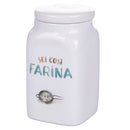 Barattolo Farina 9,5x9,5x18 cm in New Bone China VdE Tivoli 1996 Le Travisate Bianco