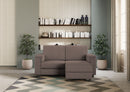 Divano 2 Posti con Pouf 168x145x85 cm Marrak in Tessuto Talpa