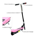 Monopattino Elettrico per Bambini 120W Pieghevole Rosa 