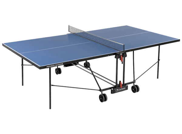 sconto Tavolo da Pin Pong con Piano Blu e Ruote per Esterno Garlando Progress Outdoor