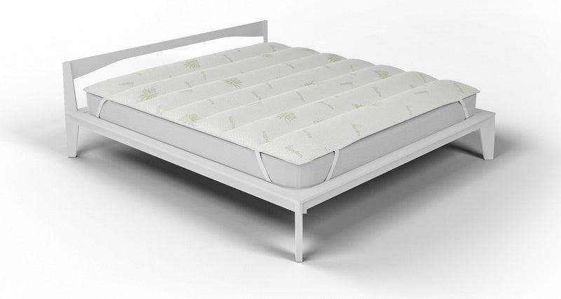 Topper Trapuntato Imbottito con Elastici Aloe Vera Bianco Varie Misure