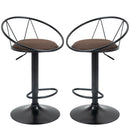 Set 2 Sgabelli da Bar 51x46x78/100 cm in Metallo Nero e Marrone