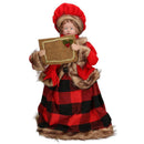 Set 4 Pupazzi Famiglia Natalizia 40x72x24 cm in Tessuto Rossi